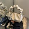 Cloud Pleated Small Square Bag Simple Casual Messenger Bag Bow Portable Shoulder Bag Women's Casual Versatile