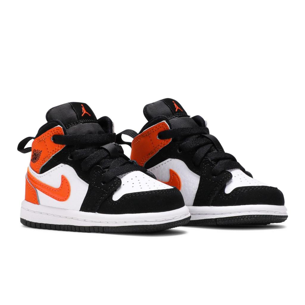 Air Jordan 1 Mid Toddler 'Shattered Backboard' (Unisex) Black / Starfish / White Toddler Shoes 640735 058