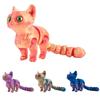 Мини-фигурка кошки с блестящими глазами, подвижная 3D-кукла кошки для дома, комнаты, 3D-печатная кошка, детская игрушка