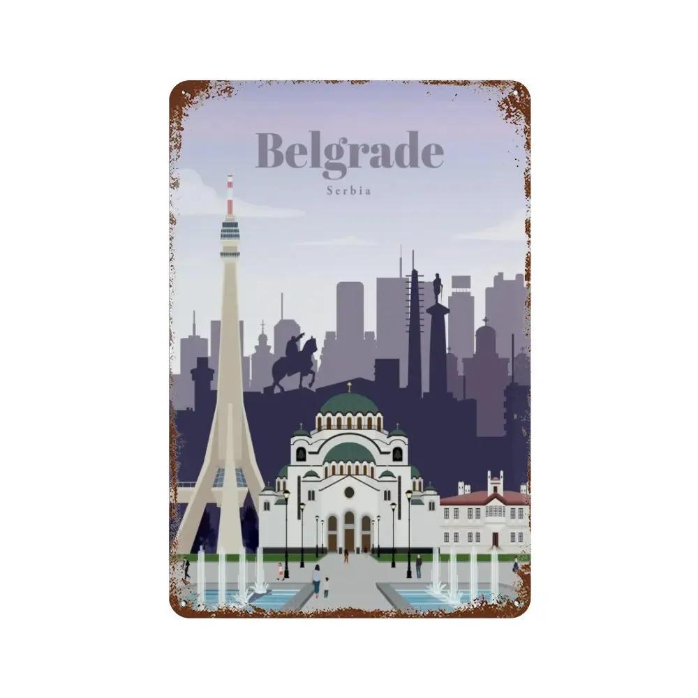 Амстердам Лондон Исландия Бали Путешествия Плакат Металлическая Жестяная Вывеска Табличка Ретро Таблички Для Клуба Человек Пещера Бар Отель Домашний Кафе Настенный Декор