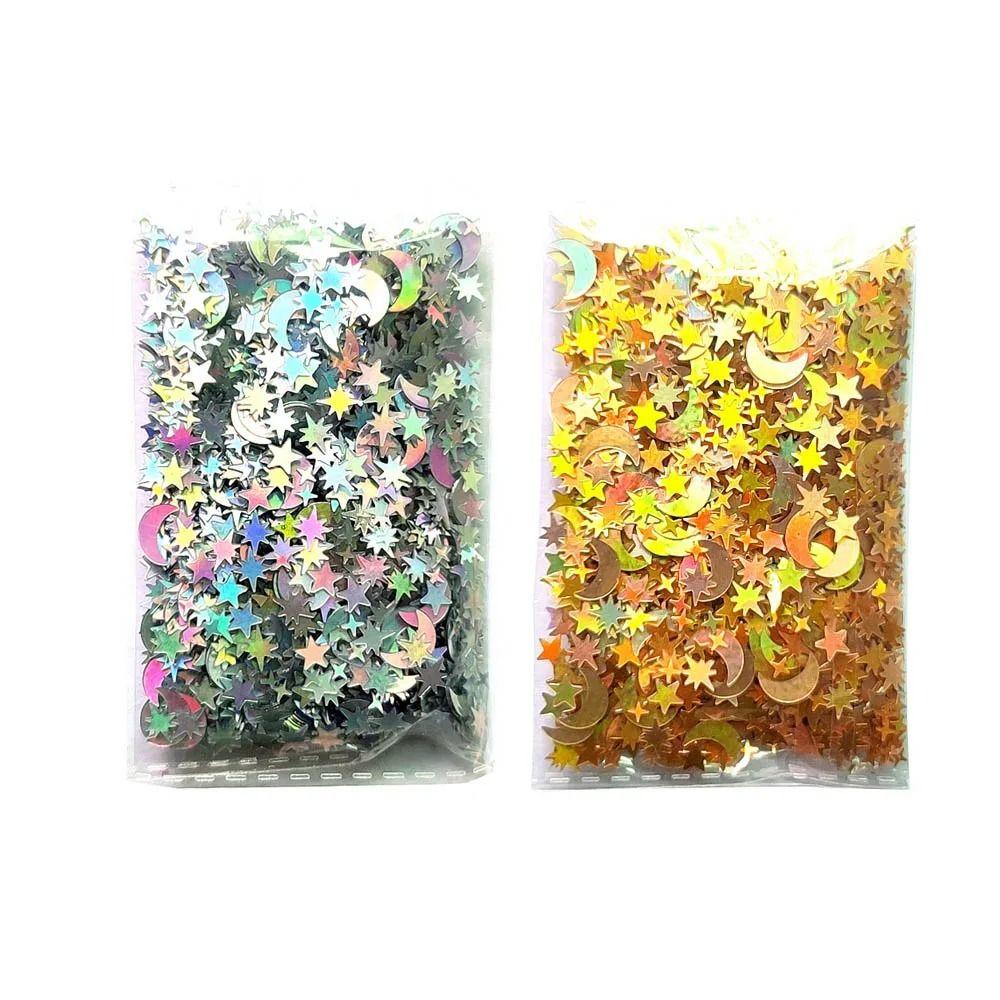 Paper Star Moon Table Confetti Gold Silver Party Decoration Colorful Foil Sequin Scatter