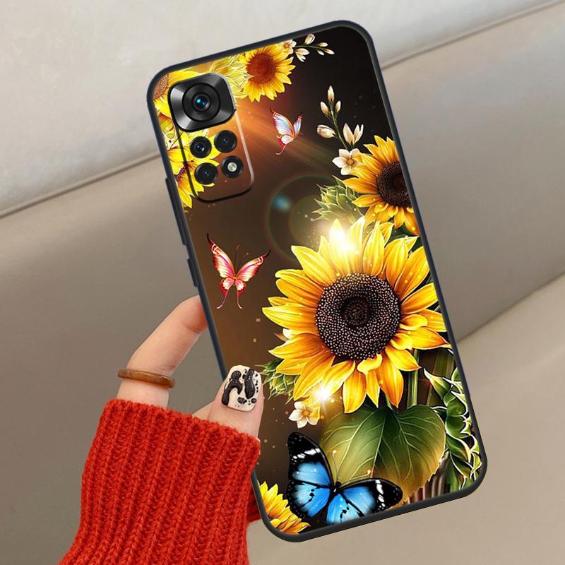 Красивый желтый чехол с подсолнухом для Xiaomi Redmi Note 12 11 10 8 9 Pro 11S 10S 9S 8T Чехол для Redmi 10 10C 9A 9C 9T