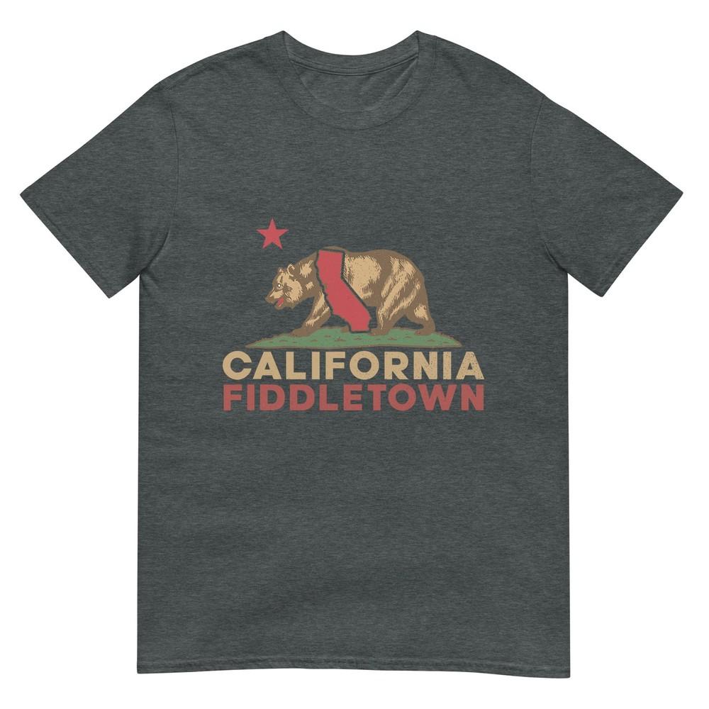 Fiddletown California Vintage Bear Retro State Pride Tshirt