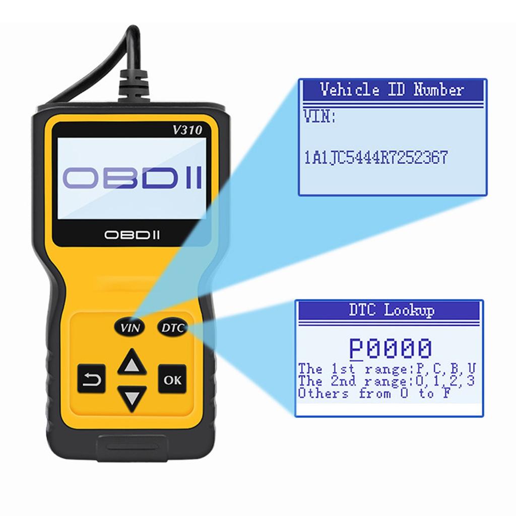 V310 OBD2 EOBD + CAN сканер двигателя автомобиля считыватель кодов автоматический диагностический инструмент для всех транспортных средств, совместимых с OBD 2