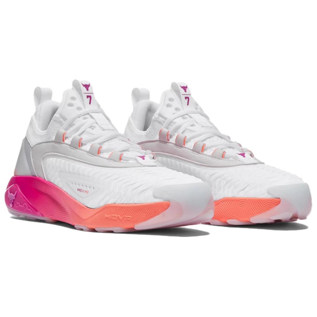 Under Armour Project Rock 7 White Vivid Magenta Men Sneakers 3027600-101