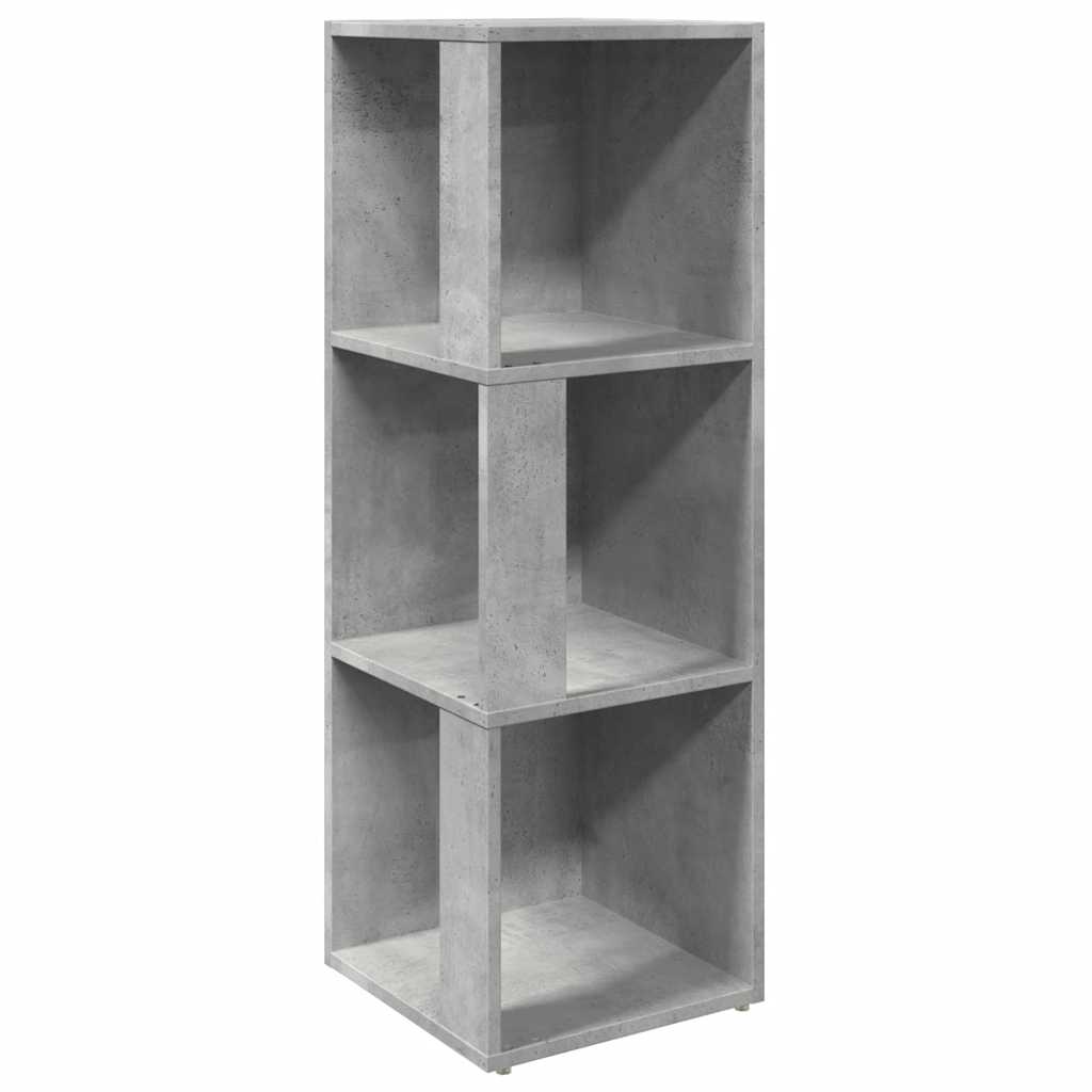 Corner Shelf Concrete Grey 33 x 33 x 100 cm Wood Based Material