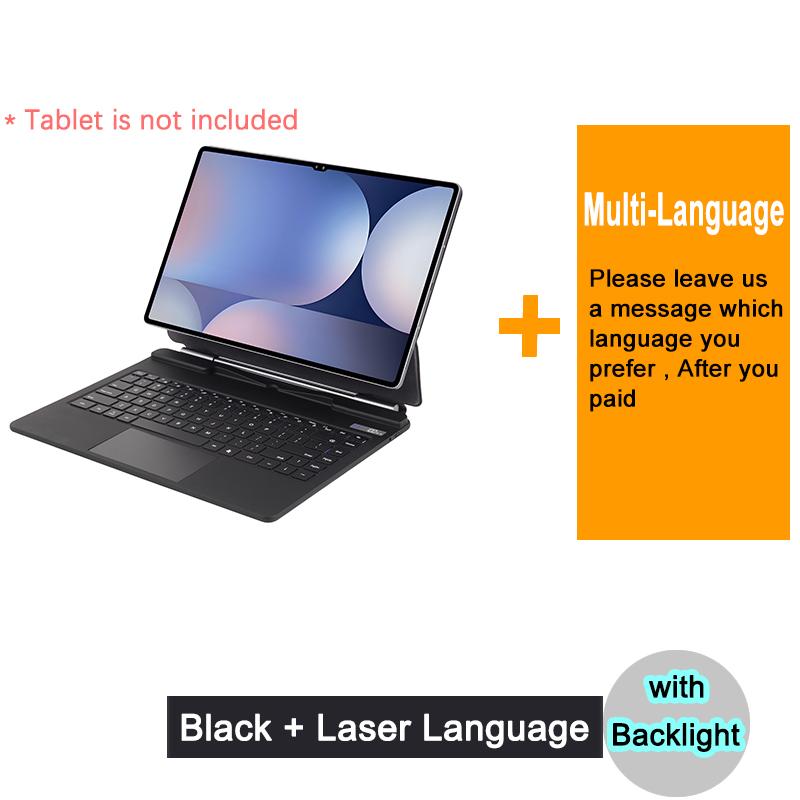 Bluetooth Magic Keyboard Case For Galaxy Tab S11 S10 S9 S8 Ultra 14.6 Tablet Case Russian Arabic Hebrew Spanish French Keyboard