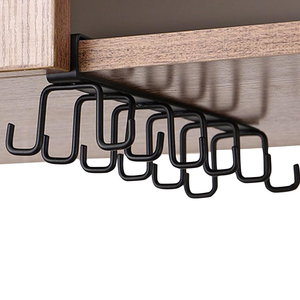 Железный подстаканник под шкафом-подставка для кофейной чашки для кухни, двухрядный крючок-подвеска, крючки, стойка