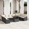 VidaXL 11-piece Garden Sofa Set Black Poly Rattan, Modern Modular Sofa for Garden, Outdoor Furniture, 3358623