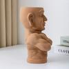 Flower Planter Muscle Man Artistic Modeling Sculpture Dual Use Flower Vase Desktop
