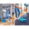 Set lave sol avec seau essoreur Leifheit Clean Twist Disc Mop 52101, balais serpillière à franges avec manche télescopique, seau 6 L