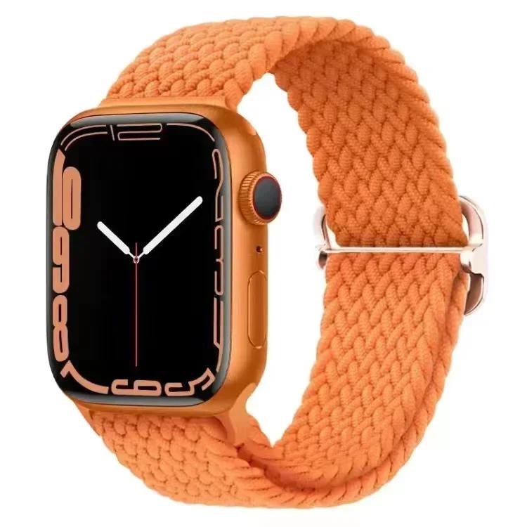 Плетеный ремешок Solo Loop для Apple Watch 10 Band 42 мм 46 мм 45 мм 44 мм 40 мм 9 8 7 6 5 4 SE 2 Регулируемый эластичный нейлоновый ремешок iWatch Ultra