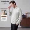 Shanshan Мужская футболка-поло с длинным рукавом из смесовой шерсти
