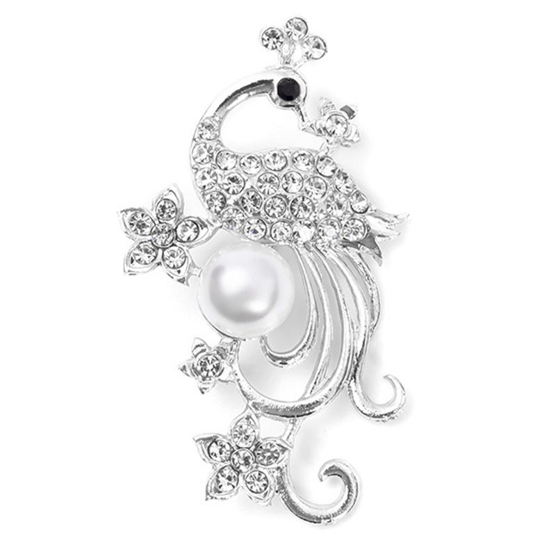 Жемчуг Павлин Животное Корсаж Классическая Брошь Павлин Булавки Для Женщин Банкет Свадебный Бижутерия