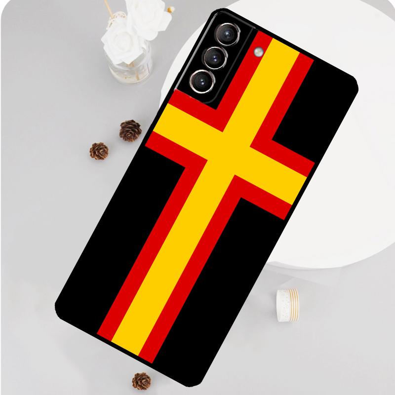 Чехол-баннер с флагом Германии для Samsung Galaxy S23 FE S20 S21 S22 Ultra S8 S9 S10 Plus Note 10 20 Ultra Мягкий чехол