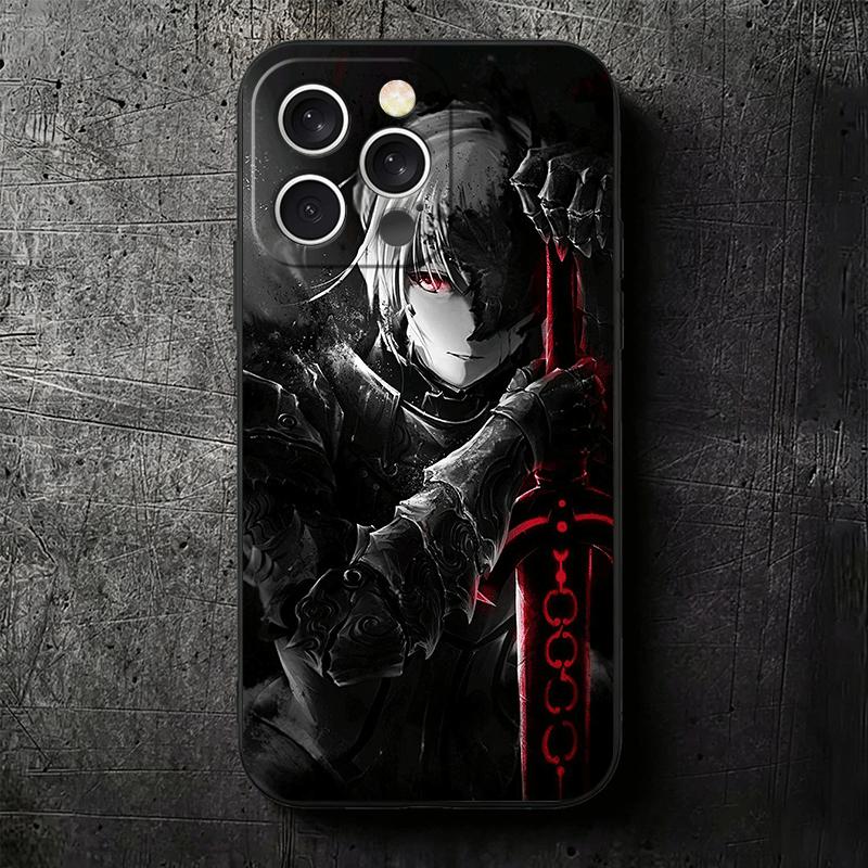 Чехол для телефона Fate Zero Stay Night Saber Мягкий Чехол-накладка для iPhone 16 16E 17 Air 15 Pro Max 14 Plus 13 Mini 11 12 7 Черный Задняя панель