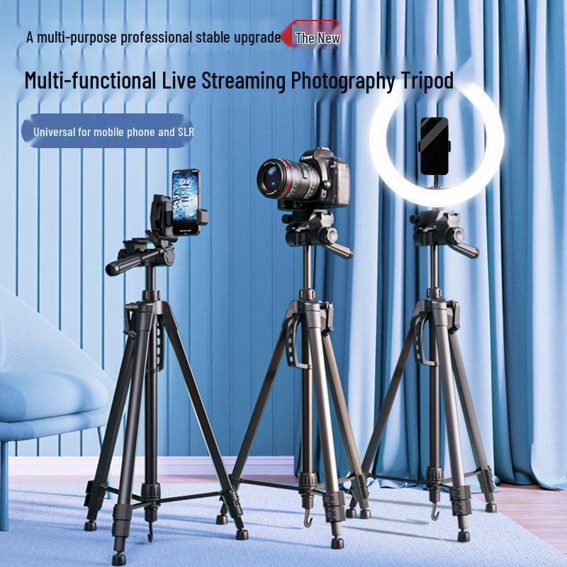 Портативный универсальный штатив для DSLR/беззеркальных камер со светодиодной подсветкой, идеально подходит для прямых трансляций на открытом воздухе