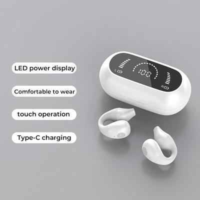 Белый-Беспроводные Bluetooth-наушники с клипсой и микрофоном, наушники с костной проводимостью Sophia, наушники-вкладыши ouve
