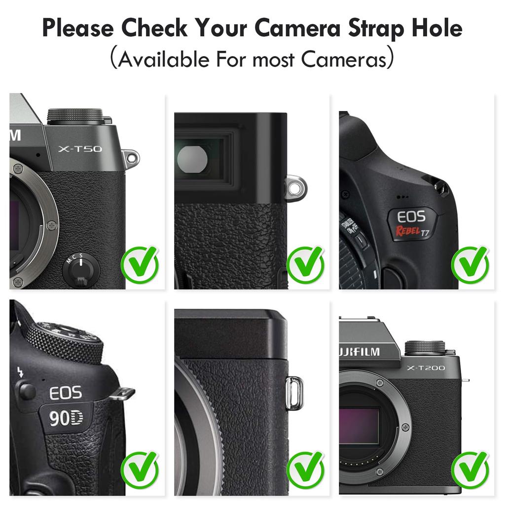 VOVMOEYA Camera Camera Neck Strap with Triangle Ring for and Compatible with Fuji Compact and Mirrorless Digital Total Crossbody or Neck Drop PU