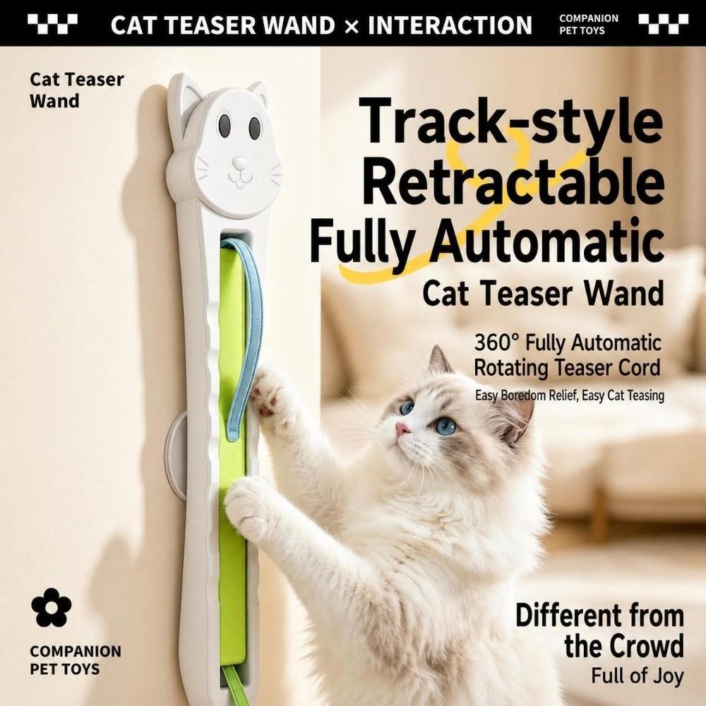 Fully Automatic Electric Cat Teaser Automatically Tightens Flying Rope Cat Toy Relieve Boredom