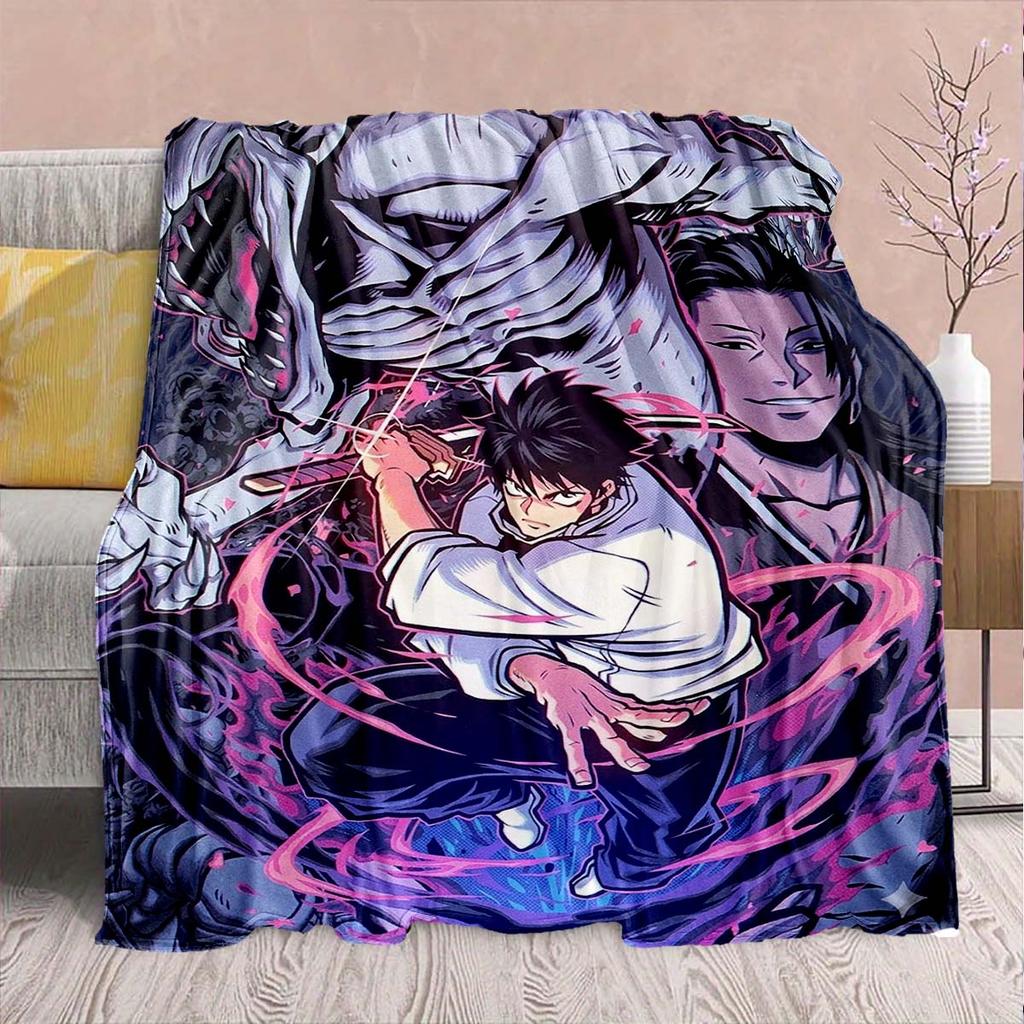 Фланелевое одеяло Аниме Jujutsu Kaisen - Мягкое, теплое, идеально подходит для дивана, кровати, кемпинга, путешествий, офиса, домашнего декора -QJY