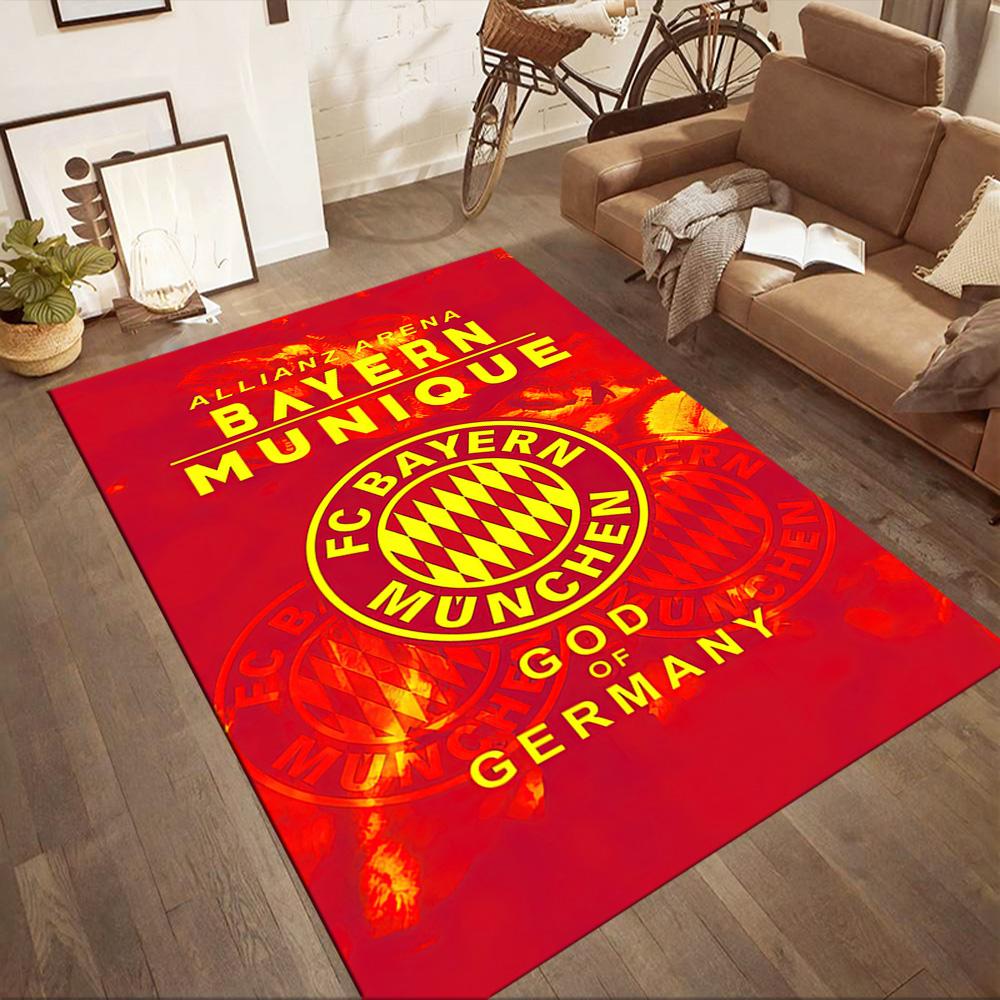 Bayern Munich Football Crest 1 Square rugs are a great choice for living rooms, bedrooms, home décor, and as gifts