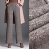 Женские осенне-зимние прямые винтажные брюки, эластичные, с высокой талией, повседневные