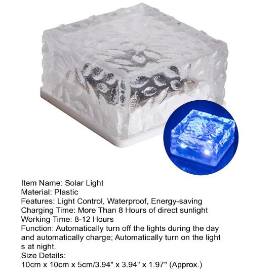 Креативная однотонная простая в установке лампа из ледяного кирпича, ландшафтная солнечная лампа для газона для двора