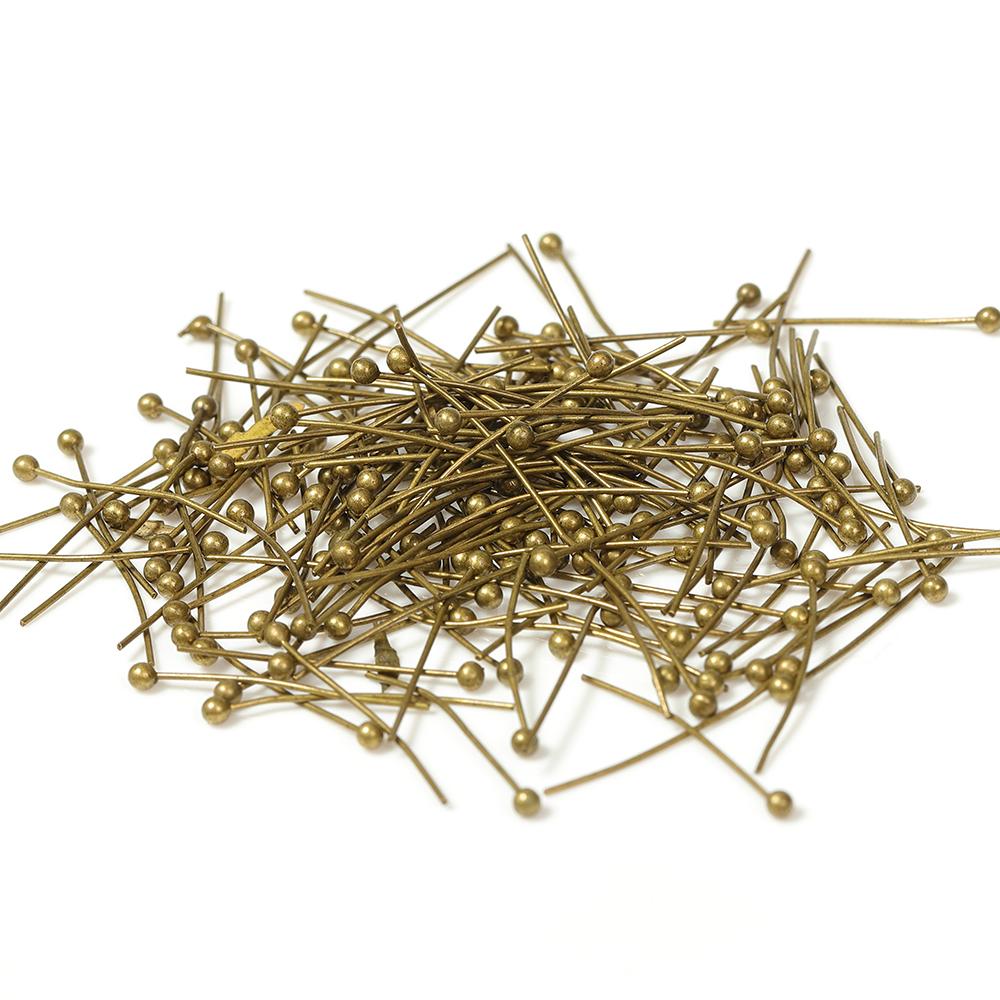 200pcs/lot 18 20 24 30 35 40 mm Gold Silver Metal Ball Head Pins for DIY Jewelry Making Head pins Findings Supplies Wholesale