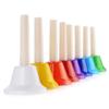 Colorful 8 Note Handbells Set Musical Bells Hand Percussion Bells Music Toy for Church Chorus, Wedding, Family Party