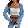 Women's Fashion Shawl-Style Knit Short Jacket Solid Color Cardigan Top