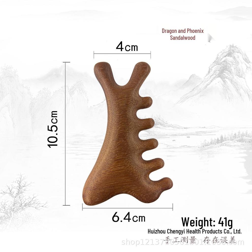 Сандаловая расческа с широкими зубьями для терапии кожи головы, головы и лица