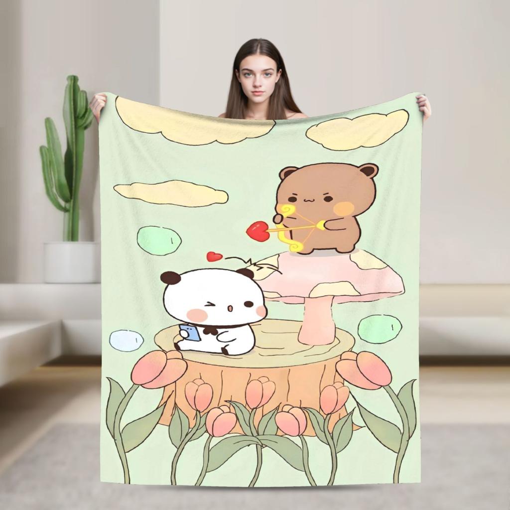 Soft BlanketGirls Boys Camping Bubu Dudu Flying Throw Blanket Flannel Bedspread For Couch Chair Sofa Bed Fashion Sofa Bed Cover