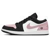 Jordan Air Jordan 1 Slip Resistant Abrasion Resistant Low top Vintage Basketball Shoes Women's Black Pink 553560-081(Team1321-SBOX)