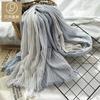 Simple Striped Cotton and Linen Scarf for Women, High-end Sense Light Luxury Contrasting Color Small Fringed Shawl Decoration Men's Silk Scarf