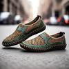 Мода 2025 Летняя обувь Мужские лоферы Сетчатая дышащая Плоская Нескользящая Мужская повседневная обувь Брендовая обувь Большой размер 45 Черный Зеленый Синий D328