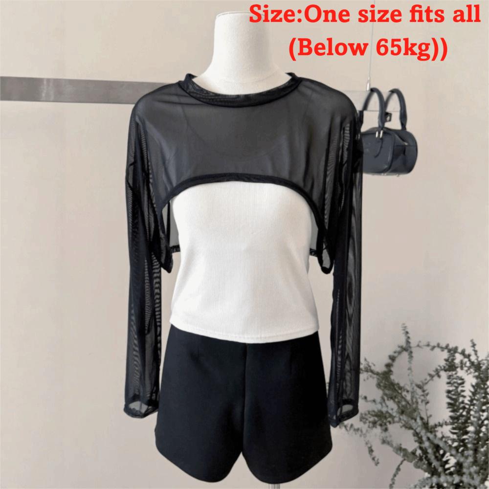 Casual Sun Protection Cover Up Mesh Chiffon Layering Top Stretchy Arm Sleeve Cover Sports