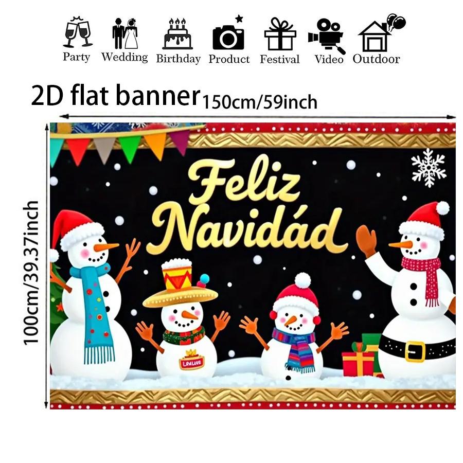 1 шт. Веселого Рождества Снеговик Фон Стена Украшение "Feliz Navidad" Фото Реквизит Рождественский Сюрприз Подарок