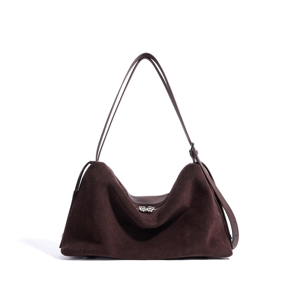 Autumn and Winter Premium Frosted Pillow Bag Women's Boston Shoulder Bag Commuter Underarm Bag Bowling