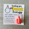 Middle Finger Duck Funny Duck Lucky Charm Gift with Encouraging Card Sending You Big Duck Energy Ornament Inspirational Gift for Friends Family