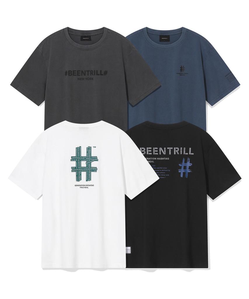 BEENTRILL Базовая футболка с коротким рукавом и логотипом (военно-морской флот)