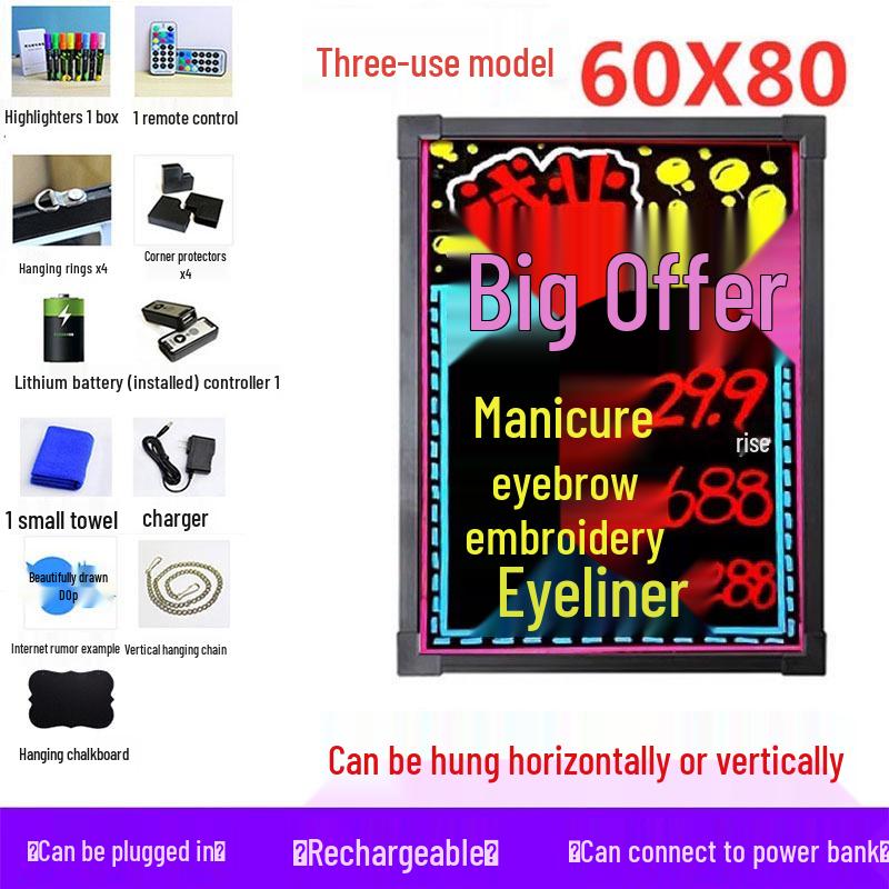 Светодиодная меловая доска - Светящаяся рекламная доска-меню