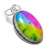Rainbow Solar Quartz Gemstone 925 Steling Silver Jewelry Pendant 2.25" B2W18