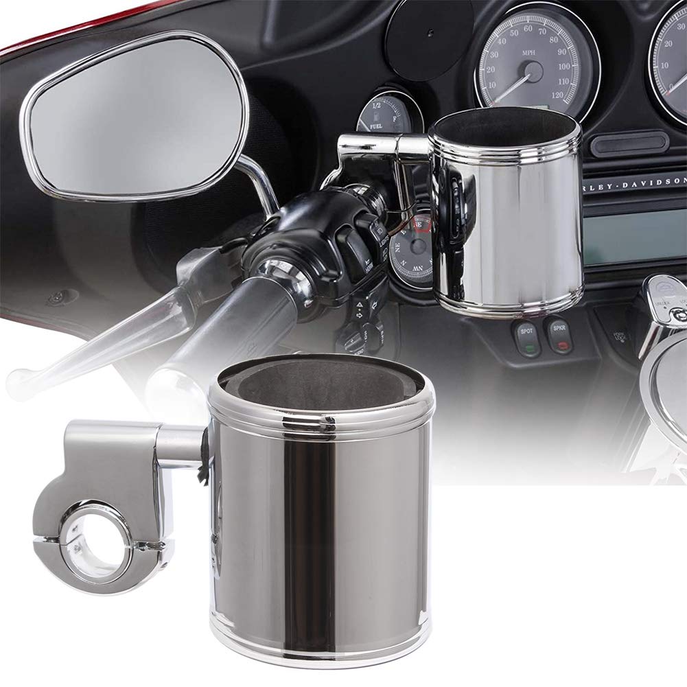 AQIMY универсальный держатель для напитков для мотоцикла 22-32 мм совместимый с рулем подстаканник регулируемый серебристый (2pcs)