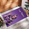 Billie Eilish Crystal Velvet Rug, Custom Name Text Personalized Non‑Slip Floor Mat for Home Decor Gift