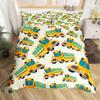 Cartoon Car Duvet Cover Set School Bus Pattern Bedding Set for Kids Boys Girls Bedroom Decor Single Double Queen Comforter Cover