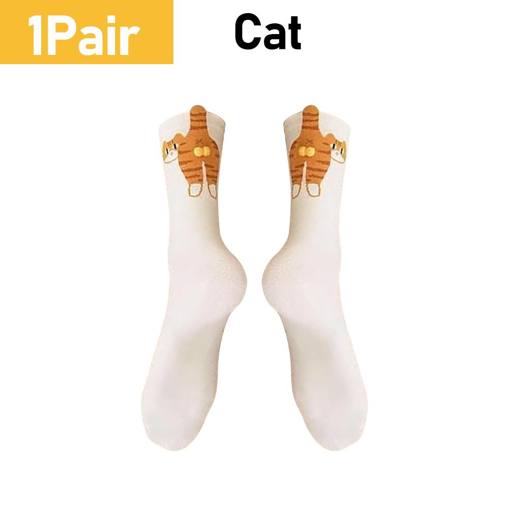 1/2 пары Мультяшные Милые Носки из хлопка с рисунком собаки/кошки Лолита Вязаные носки Женские Девичьи Носки средней длины Носки для сна с принтом питомца Напольные носки