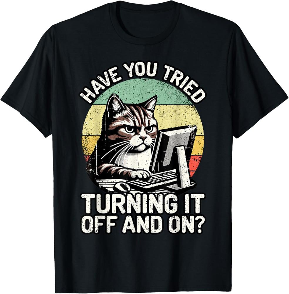 Tech Support Humor I Cat Tech Engineer I Computer IT Guy Gift Unisex T-Shirt Unisex T-Shirt
