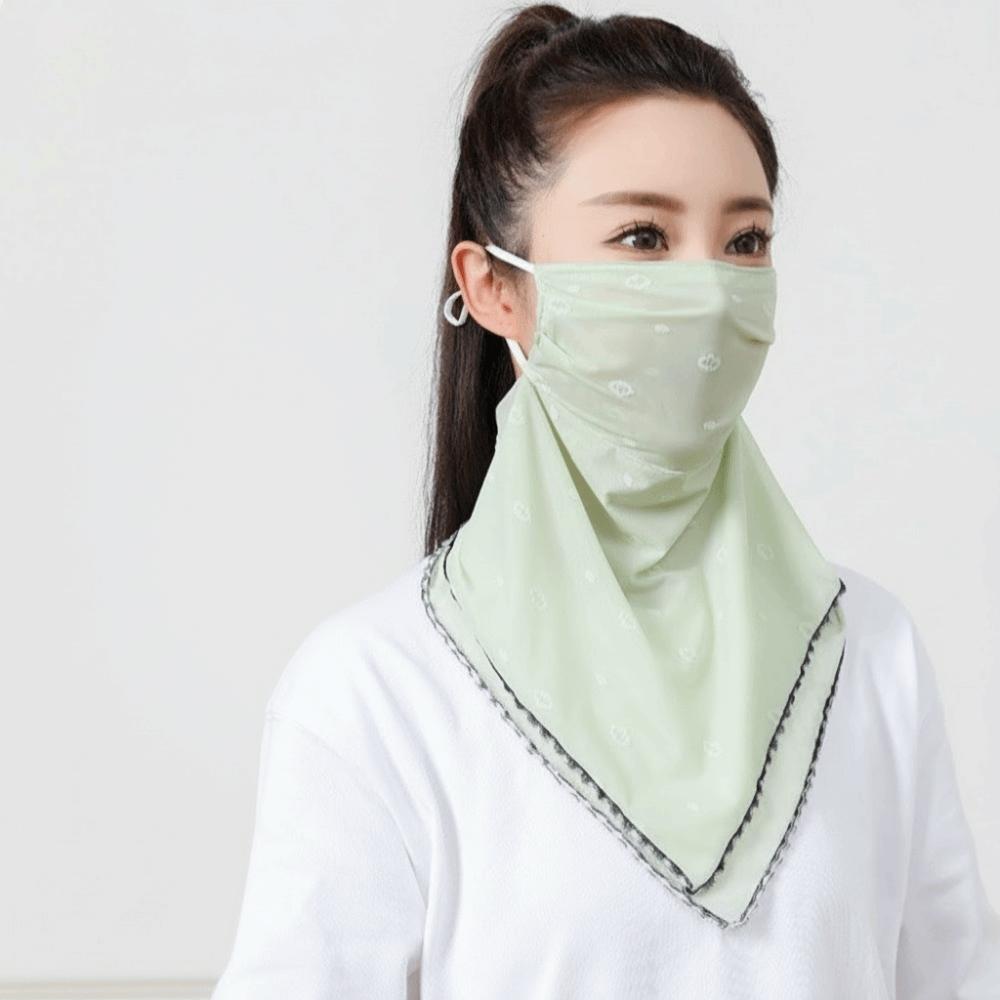Fashion Elastic Ice Silk Mask Thin Face Shield Triangular Scarf Neck Wrap Cover Breathable Sunscreen Veil Fishing
