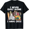 Funny Quilting Art For Men Women Cat Quilt Sewing Quilter T-Shirt